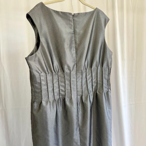 Calvin Klein Women's Plus 22W Silver Cinched Waist Dress - Picture 3 of 7